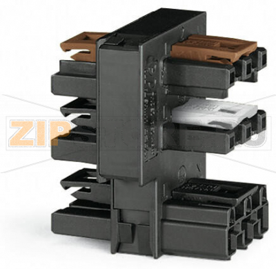 Distribution connector for switches; Single-pole and throttle two-way circuit; 3-pole; Cod. A/S; 1 input; 5 outputs; white Wago 770-688 Protected against mismating and maintenance-freeAdditional variable coding is possible....
