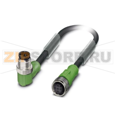 Кабель для датчика / исполнительного элемента Phoenix Contact SAC-4P-M12MR/ 0,3-186/M12FR 4-полюсн., PUR, темно-серый RAL 7021, Штекеры угловой M12, А-кодирование, к Гнездо угловой M12, А-кодирование, Длина кабеля: 0,3 м.Минимальный заказ: 5 шт.Упаковка: 5 шт.