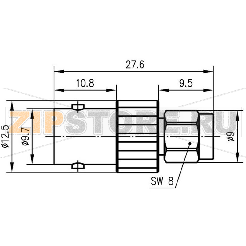 Разъем BNC, штекер SMA, 1 шт Telegärtner J01008A0025 