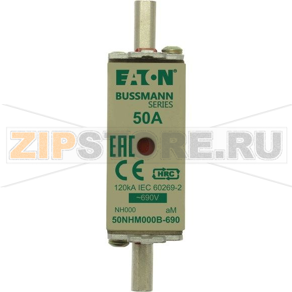Предохранитель, 35 A, AC 690 В, 120 кА, NH000, aM, IEC Eaton NH FUSE 35AMP 690V aM SIZE 000 