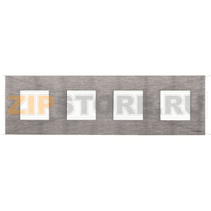 Рамка четырехместная, натуральная сталь ABB 2CLA227400N4001 