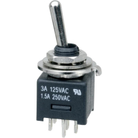 Тумблер 250 В/AC, 3 А, 2 x вкл/вкл, 1 шт SCI MTE202A1