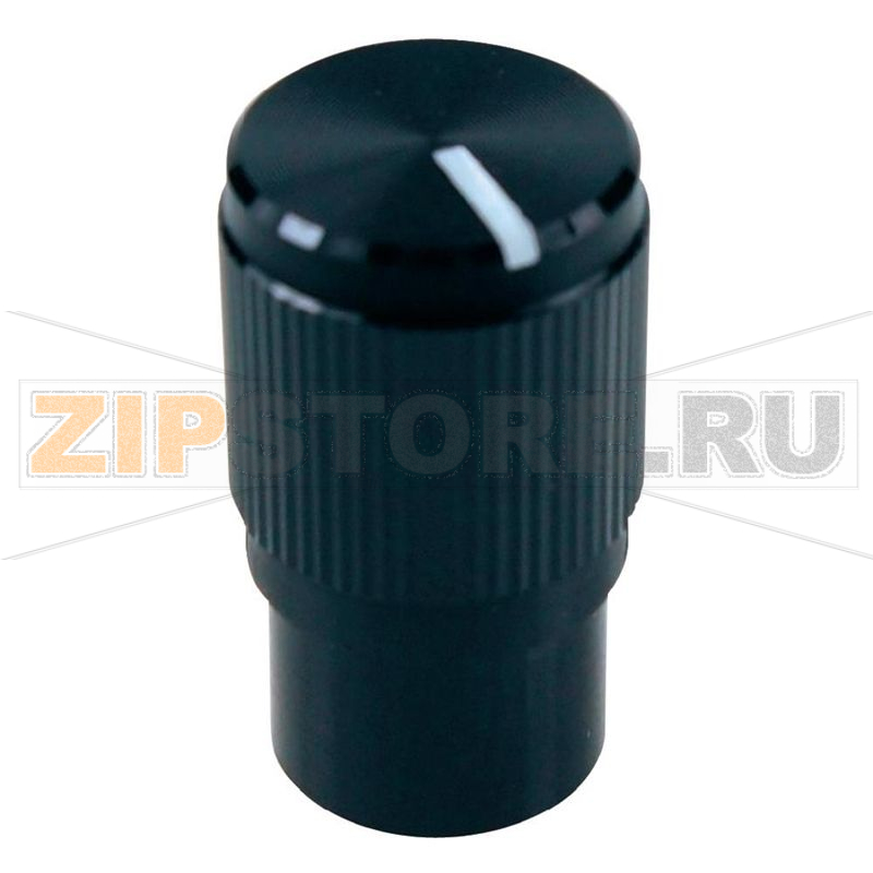 FC7257 - Ручка поворотная, рифленая ось, черная, диаметр оси: 6 мм ...