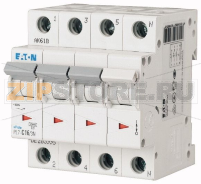 Выключатель автоматический 12А, кривая откл. B, 3+N полюс, откл. способ. 10 кА Eaton PL7-B12/3N 