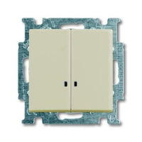 Выключатель двухклавишный с подсветкой ABB 2CKA001012A2157