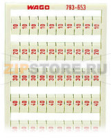 Маркировочная карта WMB; в картах; МАРКИРОВАНО; 10, 20 ... 50 (20 каждого); not stretchable; Вертикальная маркировка; с креплением на защелке; белые Wago 793-653