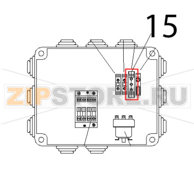 Morsetto tripolare Tecnoinox B8MFIE9 Morsetto tripolare Tecnoinox B8MFIE9Запчасть на деталировке под номером: 15