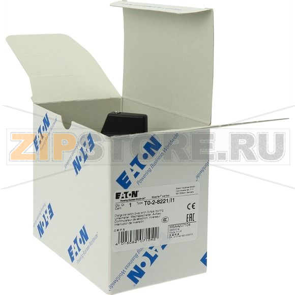Переключатель, контакты: 4, 20 A, передняя панель: 1-2, 90°, с фиксацией Eaton T0-2-8221/I1 