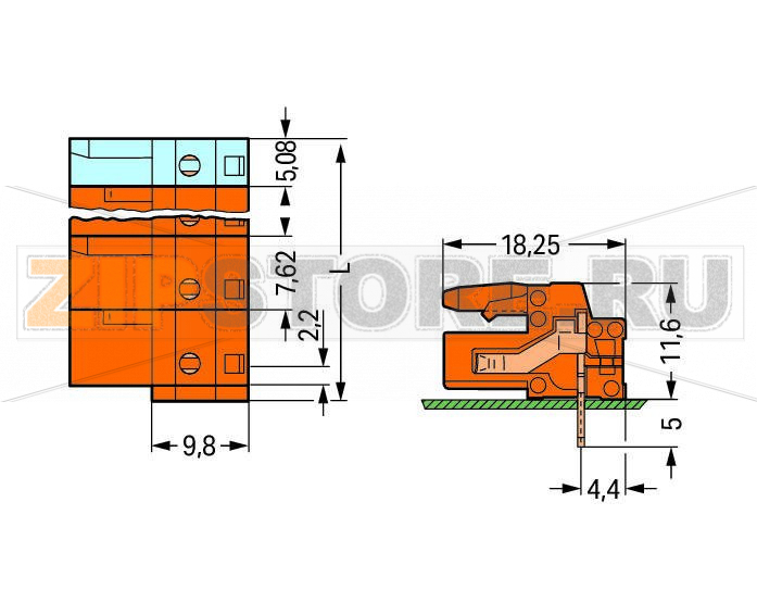 MCS MIDI Classic Розетка под пайку THT; 0.6 x 1.0 mm solder pin; угловые; Шаг контактов 7,62 мм; 6-пол.; оранжевые Wago 232-866 Встроенные тестовые порты для тестовых штекеров O 2 ммДля соединений "провод-провод" и "плата-провод"Выходы под печатные платы с защитой от касанияЛегко идентифицируемые входы и выходы печатной платыВозможны варианты кодировки...