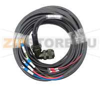 Кабель силовой с тормозом 10 м, 380 В, 4-5 кВт Inovance S6-L-B011-10.0