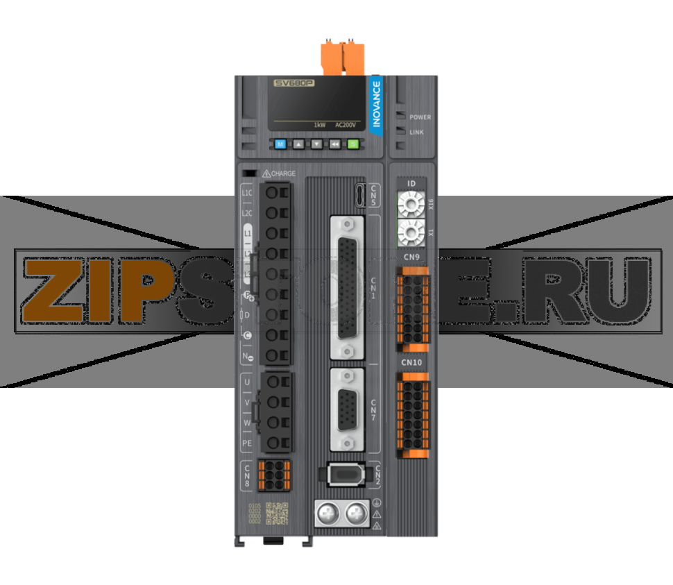 Сервопривод 220 В, 7.6 A, 1 кВт, 1 фаза, CANopen, Modbus RTU, STO, IP20 Inovance SV680PS7R6S-GINT 