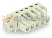 MCS MIDI Розетка под пайку THT; 0.6 x 1.0 mm solder pin; прямые; 100% защита от неправильного подсоединения; зажимное кольцо; Шаг контактов 5 мм; 11-пол.; светло-серые Wago 722-241/031-000