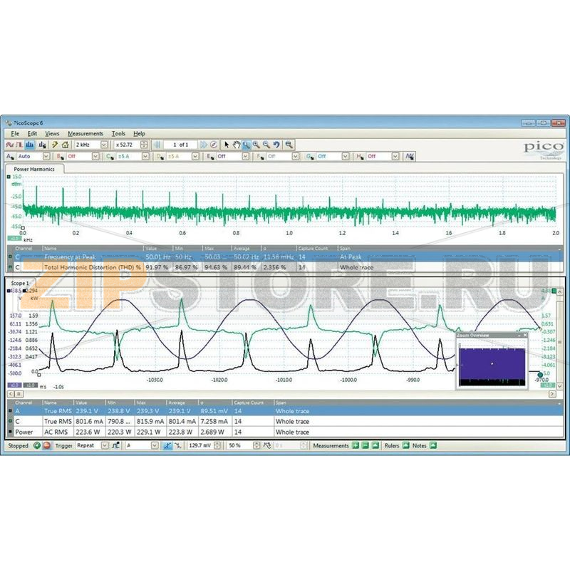 Осциллограф USB 20 МГц, 16 каналов, 40 Мвыб/с, 32 МБ/кан, 12 бит Pico PicoScope 4824 
