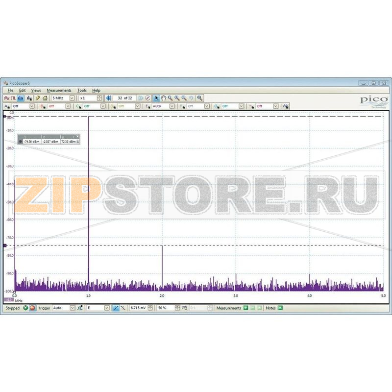 Осциллограф USB 20 МГц, 16 каналов, 40 Мвыб/с, 32 МБ/кан, 12 бит Pico PicoScope 4824 