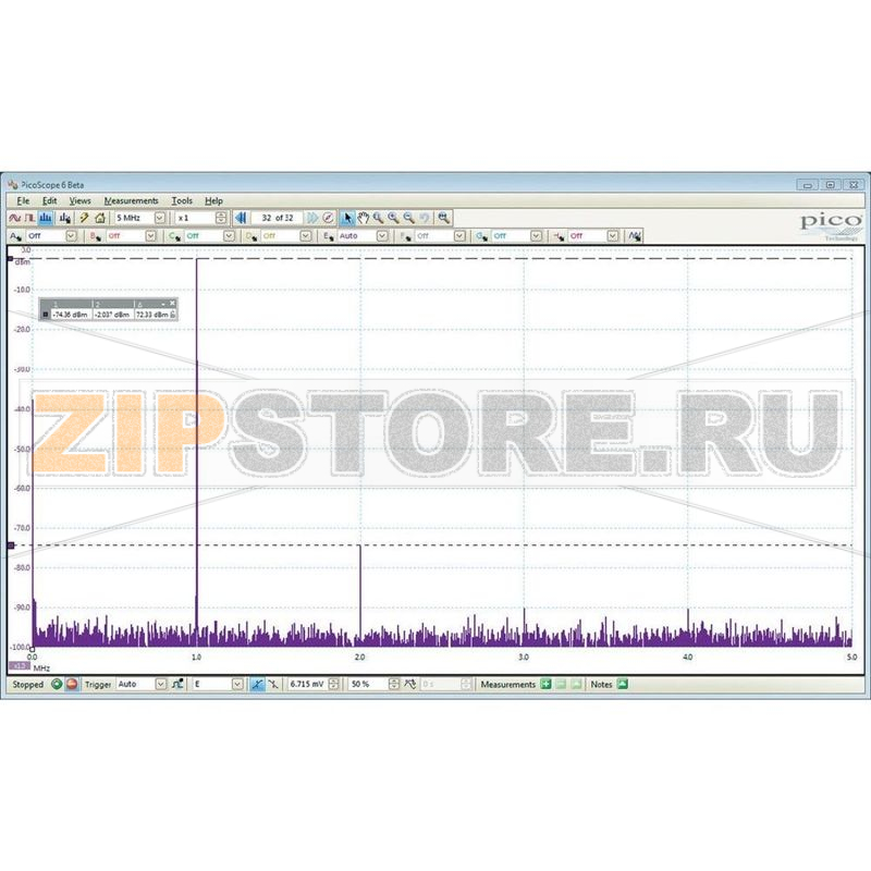 Осциллограф USB 20 МГц, 16 каналов, 40 Мвыб/с, 32 МБ/кан, 12 бит Pico PicoScope 4824 