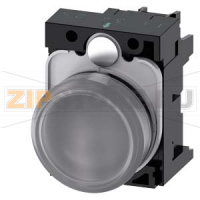 СВЕТОВОЙ ИНДИКАТОР, 22MM, КРУГЛЫЙ, ПЛАСТИК, ПРОЗРАЧНЫЙ МАТОВЫЙ РАССЕИВАТЕЛЬ, С ДЕРЖАТЕЛЕМ, МОДУЛЬ ПОДСВЕТКИ С ИНТЕГРИРОВАННЫМ СВЕТОДИОДОМ 24V AC/DC, ВИНТОВЫЕ КЛЕММЫ Siemens 3SU1102-6AA70-1AA0