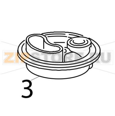 Planetary white KitchenAid 5K45SSEWH Planetary end cover white KitchenAid 5K45SSEWHЗапчасть на деталировке под номером: 3