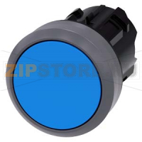АКТУАТОР КНОПКИ, 22MM, КРУГЛ., ПЛАСТИК С МЕТАЛЛИЧЕСКИМ ФРОНТАЛЬНЫМ КОЛЬЦОМ, КНОПКА СИНЯЯ ПЛОСКАЯ, С ФИКСАЦИЕЙ, ДЕБЛОКИРОВКА НАЖАТИЕМ Siemens 3SU1030-0AA50-0AA0