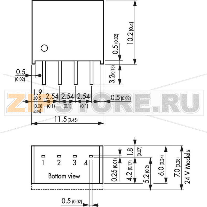 Преобразователь DC/DC, печатный монтаж, 12 V/DC, 5 V/DC, 200 mA, 1 W Traco Power TME 1205S 