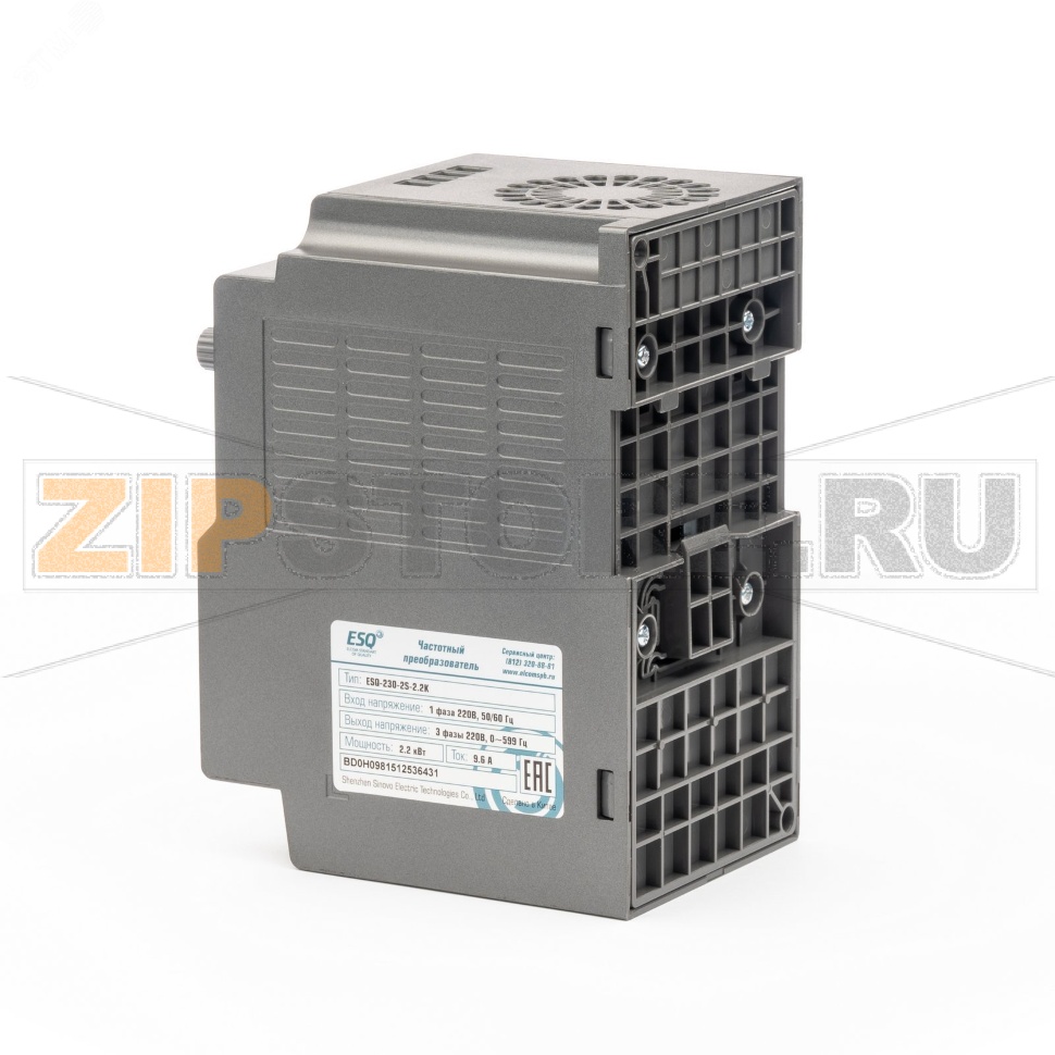 Преобразователь частоты 2.2 кВт, 220 В, 0-599 Гц, IP20 ESQ 08.04.304420 