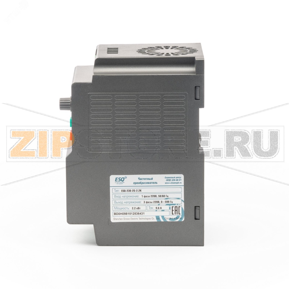 Преобразователь частоты 2.2 кВт, 220 В, 0-599 Гц, IP20 ESQ 08.04.304420 