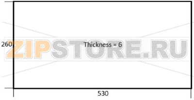 DOOR GLASS FOR OVEN 530x260x6 mm 