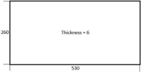 DOOR GLASS FOR OVEN 530x260x6 mm