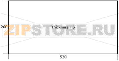 DOOR GLASS FOR OVEN 530x260x6 mm 