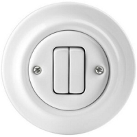 Выключатель двухклавишный, белый фарфор ABB 2CHK590534C4300