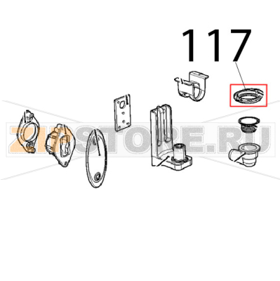 Drain bend fixing ring Unox XVC 205E Drain bend fixing ring Unox XVC 205EЗапчасть на деталировке под номером: 117