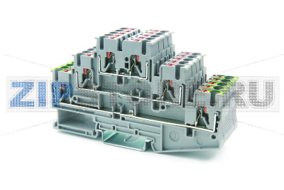 Клемма проходная/заземляющая Push-in, серая CHIKU RPV 2,5-PE/L/L 