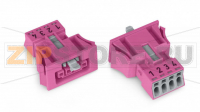 Snap-in socket; 4-pole; Cod. B; 1,50 mm; pink Wago 890-784/081-000