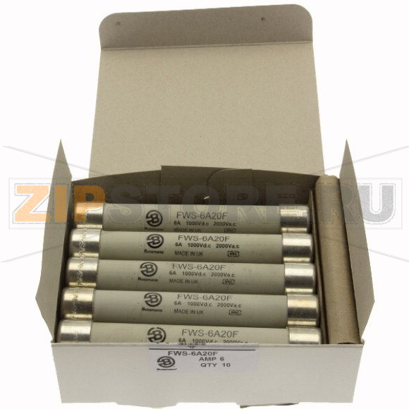 Предохранитель, 6 A, AC 2100 В, DC 1000 В, 50 кА, 20x127 мм, gS, IEC BS Eaton 6A 2000V AC TRACTI 