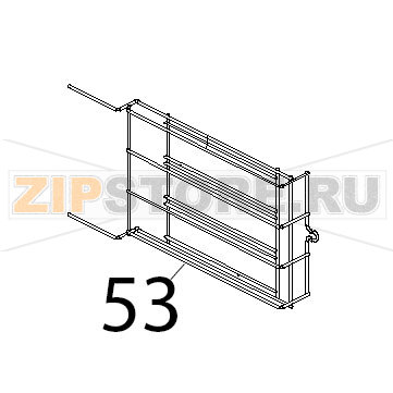 Griglia lat. inox pasticceria 4TG Unox XB 403 Griglia lat. inox pasticceria 4TG Unox XB 403Запчасть на деталировке под номером: 53