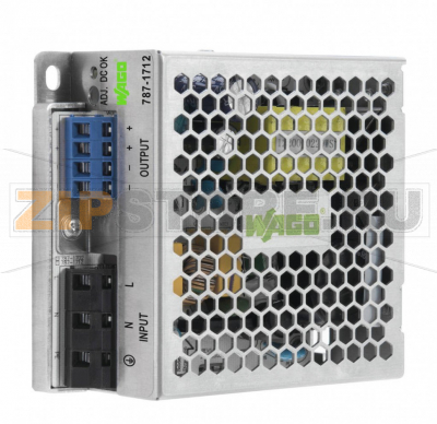 Switched-mode power supply; Eco; 1-phase; 24 VDC output voltage; 2.5 A output current; DC-OK LED Wago 787-1712 Features:Switched-mode power supplyNatural convection cooling when horizontally mountedEncapsulated for use in control cabinetsSuitable for both parallel and series operationElectrically isolated output voltage (SELV) per EN 60335-1 and UL 60950-1; PELV per EN 60204DIN-35 rail mountable in different positionsDirect installation on mounting plate via cable grip	...