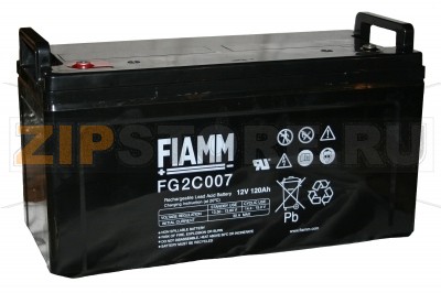 FIAMM FG 2С007 Герметичные необслуживаемые аккумуляторы (АКБ) FIAMM FG 2С007 Напряжение - 12 В; Емкость - 120 Ач; Габариты: длина 407 мм, ширина 173 мм, высота 215 мм, вес: 38 кг