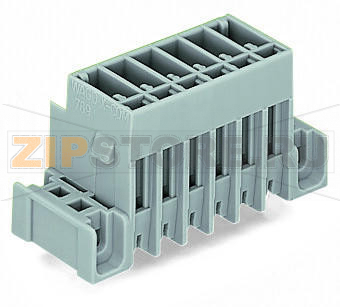 Вилка THT; 1.0 x 1.0 mm solder pin; прямые; зажимное кольцо; Шаг контактов 5 мм; 5-пол.; серые Wago 769-635/003-000 