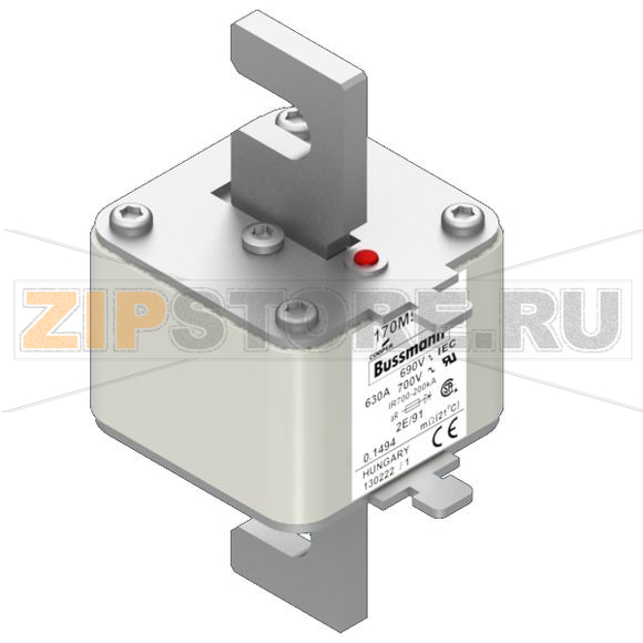 Предохранитель, 630 A, AC 690 В, 200 кА, size 2, 61x61x126 мм, aR, IEC Eaton FUSE 630A 690V 2E/ 