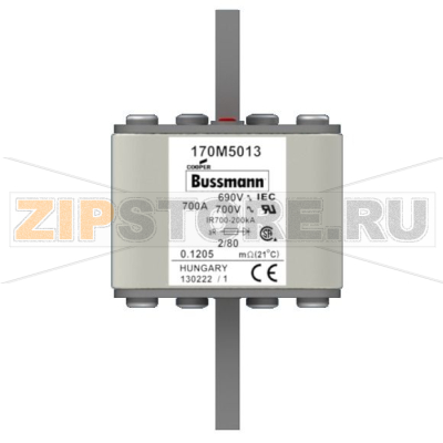 Предохранитель, 700 A, AC 690 В, 200 кА, 2, aR, DIN, IEC Eaton FUSE 700A 690V 2/80 AR UC 
