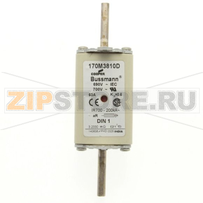 Предохранитель, 80 A, AC 690 В, 200 кА, DIN 1, aR, DIN, IEC Eaton FUSE 80A 690V aR DIN 1 HSDNH 