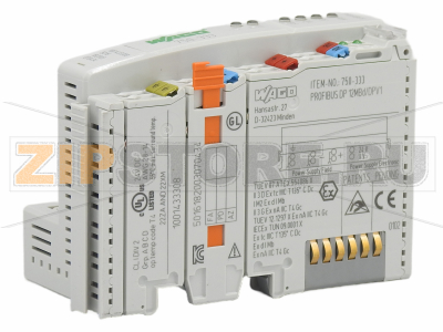 Каплер полевой шины PROFIBUS DP; 2-е поколение; 12 МБд; светло-серые Wago 750-333 