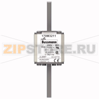 Предохранитель, 80 A, AC 690 В, 200 кА, DIN 1, 45x58x134 мм, aR, DIN, IEC 80 мм Eaton FUSE 80A 