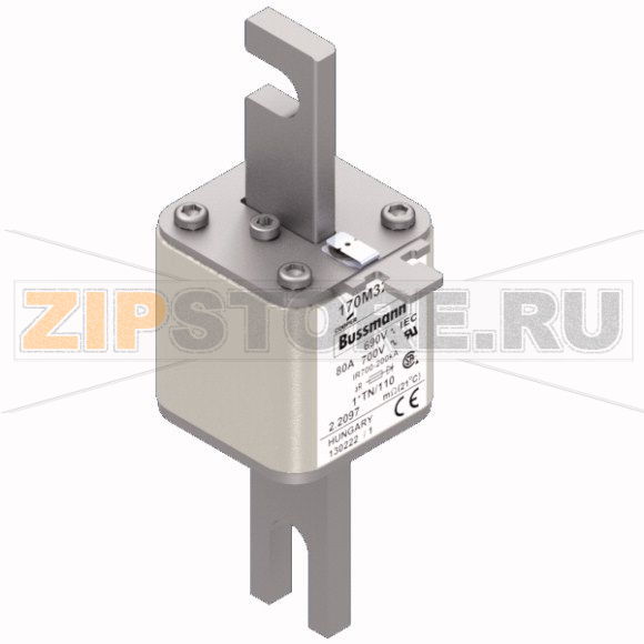 Предохранитель, 80 A, AC 690 В, 200 кА, DIN 1, 45x58x134 мм, aR, DIN, IEC 80 мм Eaton FUSE 80A 