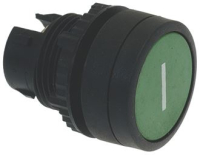 PULSANTE RASATO OPACO VERDE SIMBOLO I