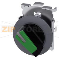 АКТУАТОР ПОВОРОТНОГО ПЕРЕКЛЮЧАТЕЛЯ С ВОЗМОЖНОСТЬЮ ПОДСВЕТКИ, 30MM, КРУГЛ., МЕТАЛЛ МАТОВЫЙ, РУКОЯТКА КОРОТКАЯ ЧЁРНАЯ С ЗЕЛЁНОЙ ВСТАВКОЙ, ПЛОСКОЕ ФРОНТАЛЬНОЕ КОЛЬЦО, 2 КОММУТАЦИОННЫХ ПОЛОЖЕНИЯ: O<I, БЕЗ ФИКСАЦИИ, УГОЛ ПОВОРОТА РУКОЯТКИ 45 ГРАД. : 10:30Ч./12