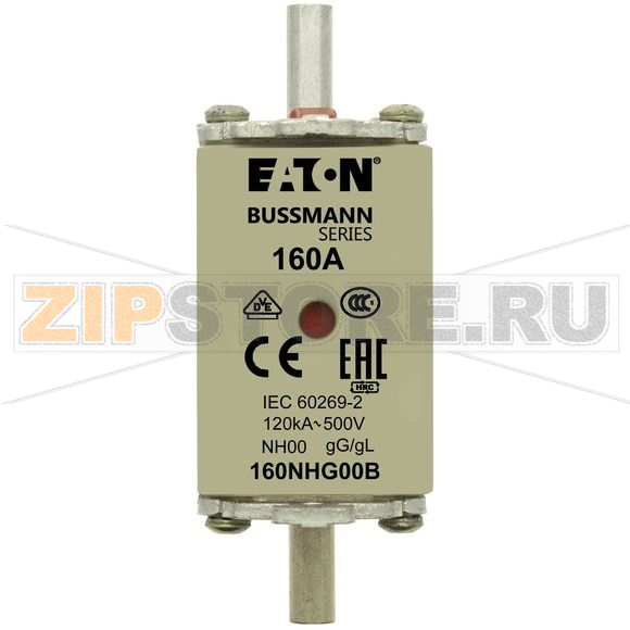 Предохранитель, 63 A, AC 690 В, 120 кА, NH00, gL/gG, IEC Eaton NH FUSE 63A 690V gG SIZE 00 