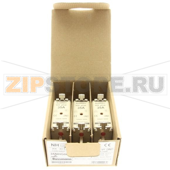Предохранитель, 35 A, AC 500 В, 120 кА, NH0, gL/gG, IEC Eaton NH FUSE 35A 500V GG/GL SIZE 0 