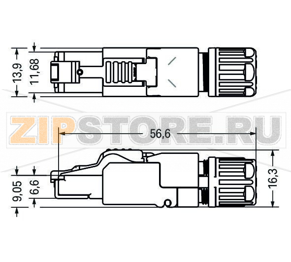 Соединитель PROFINET; RJ-45; Кат. 6А; прямые; AWG 22; Разгрузка от натяжения Wago 750-978/000-013 