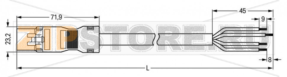 Кабель соединительный; Eca; штекер/открытый; 4-полюса; код. A; H05Z1Z1-F 4G 1,5 мм; 5 м; 1,50 mm; белые Wago 891-8994/216-502 Protected against mismating and maintenance-freeLow profile with 4.4 mm pole spacing...