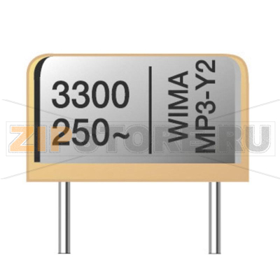 Конденсатор помехоподавляющий 1500 пФ, 250 В/AC, 20 %, 13.5x4x8.5 мм, 1 шт Wima MPY20W1150FA00MSSD-1 